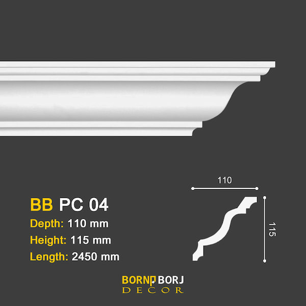 ابزار گلویی ساده نئو کلاسیک BB-PC 04, Plain Cornic New Classic, قیمت ابزار گلویی ساده, طرح ابزار گلویی, ابزار گلویی ساده